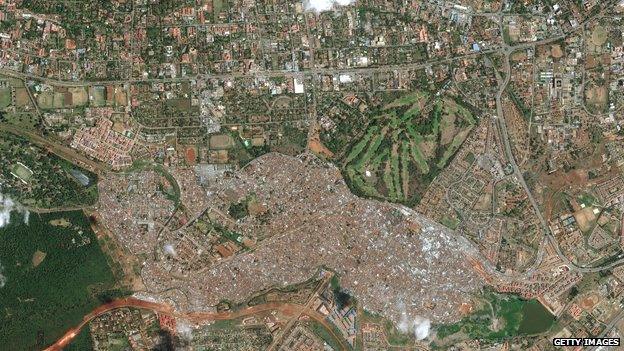 Satellite photo of Kibera (One use only - do not reuse)