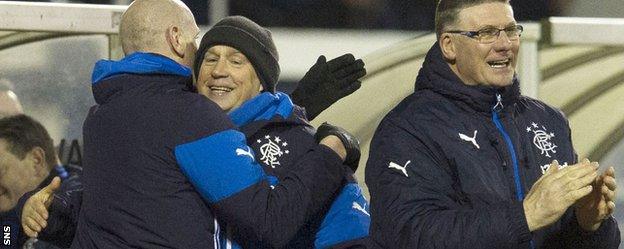 Kenny McDowall celebrates the end of his side's three match losing run