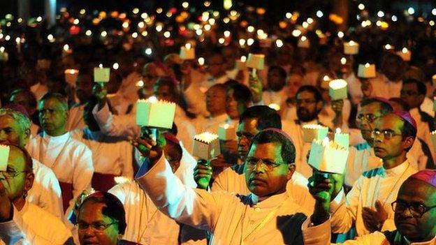 Indian Christians protesting in Delhi