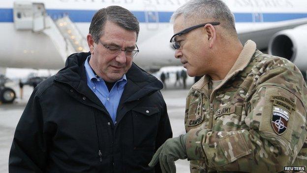 Ash Carter (L) and Gen John Campbell