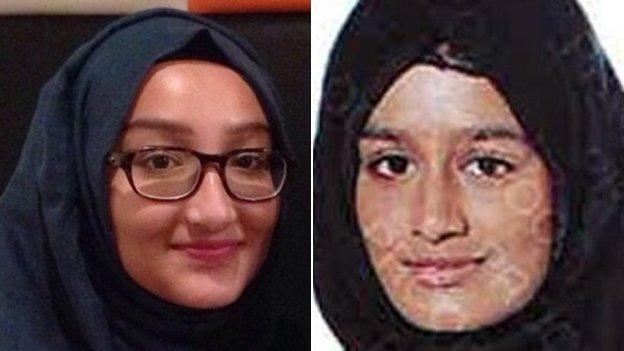 Kadiza Sultana (left) and Shamima Begum