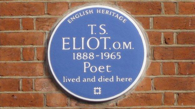 T S Eliot blue plaque