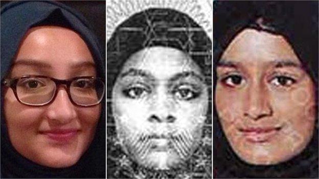 Kadiza Sultana, Amira Abase and Shamima Begum