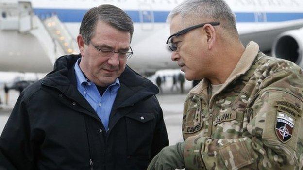 Ash Carter (L) and Gen John Campbell