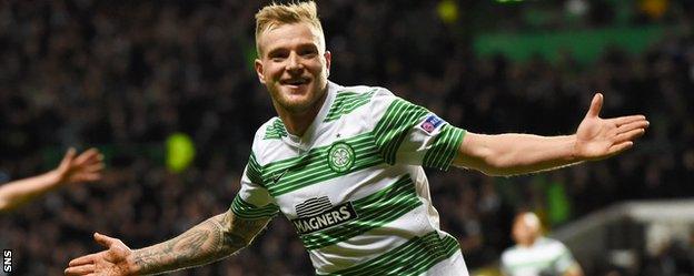 John Guidetti celebrates with Celtic