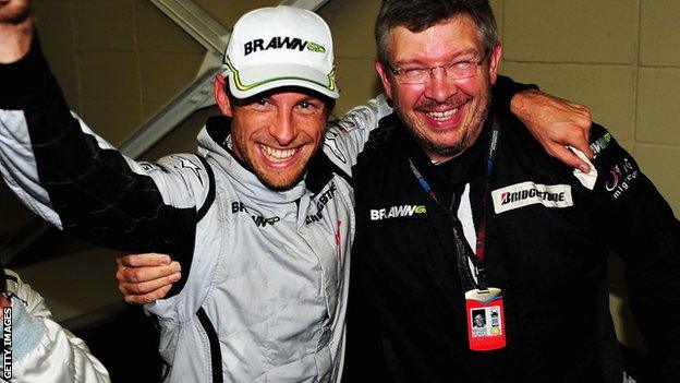 Jenson Button and Ross Brawn