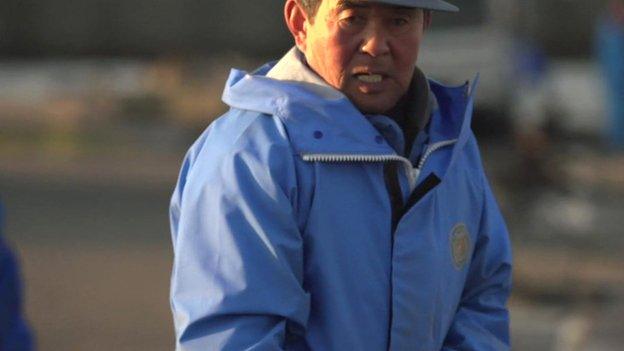 Japanese seaweed fisherman