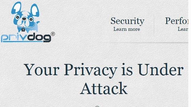Screen grab of PrivDog website