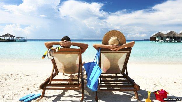 couple on tropical beach