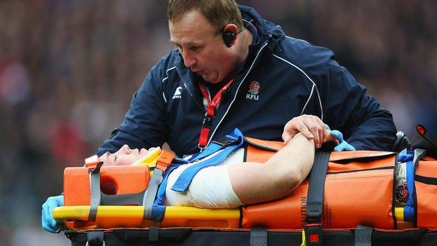 Injured England full-back Mike Brown