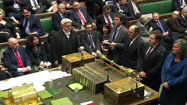 The result of the vote is announced in the Commons