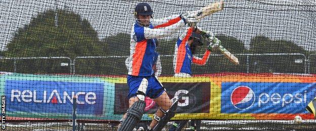 Alex Hales batting in the nets