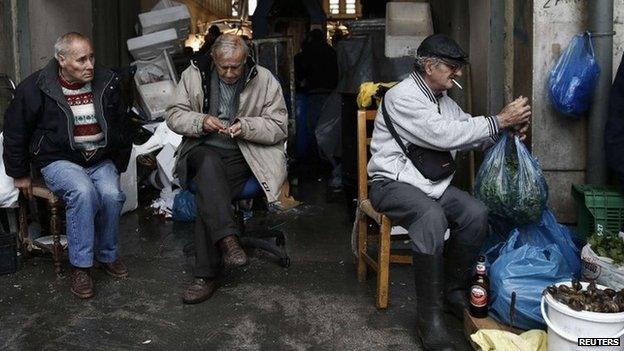 Street vendors in Athens, 23 February