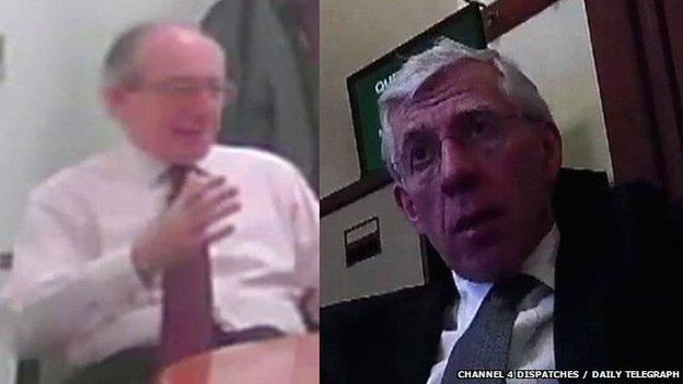 Secret filming images of Malcolm Rifkind and Jack Straw