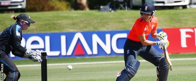 England women's captain Charlotte Edwards in action against New Zealand