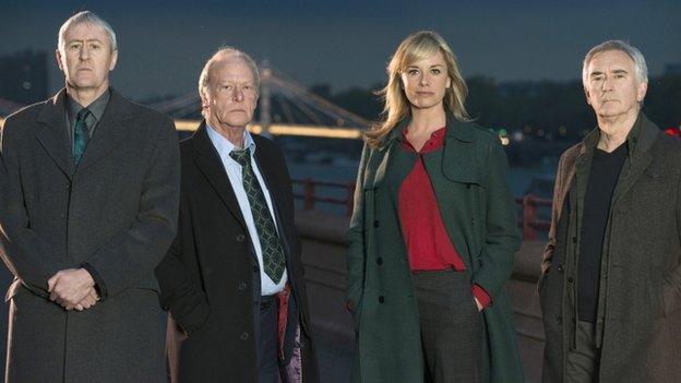 Nicholas Lyndhurst, Dennis Waterman, Tamzin Outhwaite and Denis Lawson in New Tricks