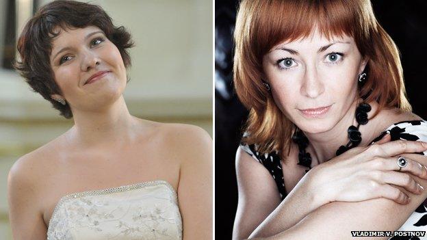 Soprano Nadine Koutcher and Marina Pinchuk, mezzo-soprano, both 32