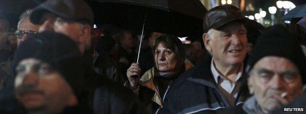 Pensioners at a rally in Athens, December 2014