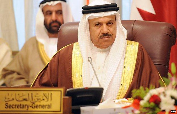 Secretary General of the Gulf Co-operation Council (GCC) Abdul Latif al-Zayani attends an extraordinary meeting of foreign ministers on 14 February 2015 in Riyadh