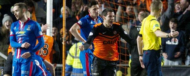 Dundee United defender Ryan McGowan secured a crucial point with a late goal against Inverness