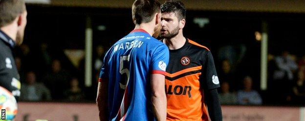 Warren and Nadir Ciftci squared up late in the game with the former being sent off