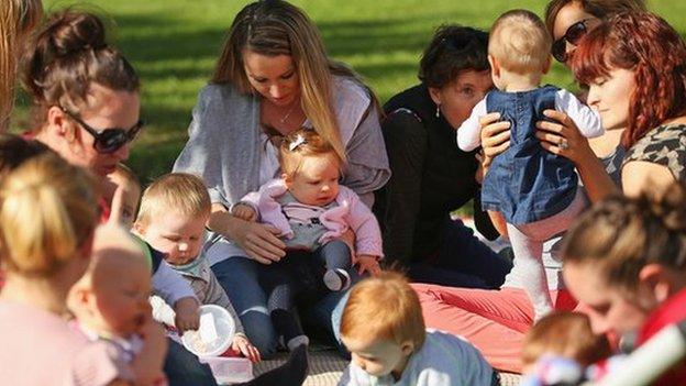 Children play as a mothers group meets at a local park on May 13, 2014 in Melbourne, Australia.