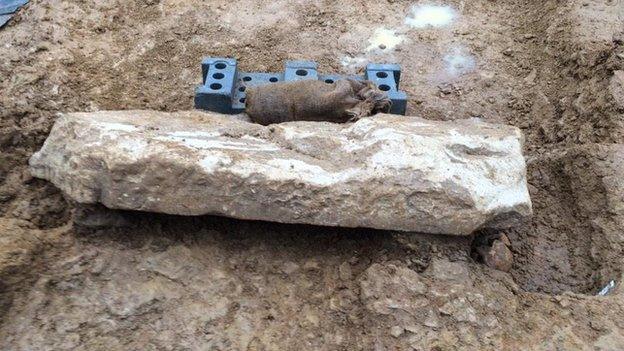 Tombstone unearthed in Cirencester