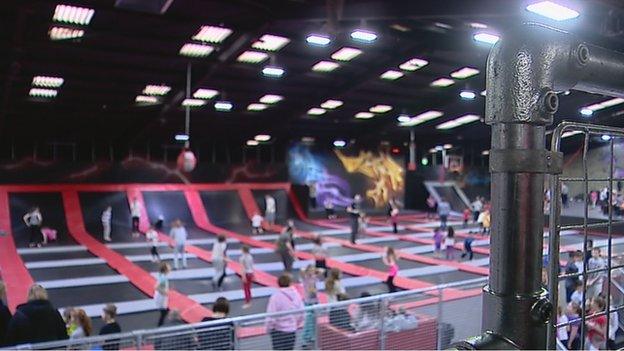 A trampoline park