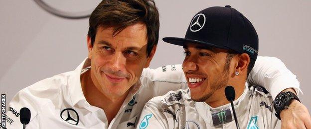 Toto Wolff and Lewis Hamilton