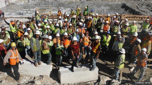 Building workers at a Consultatio project in Miami