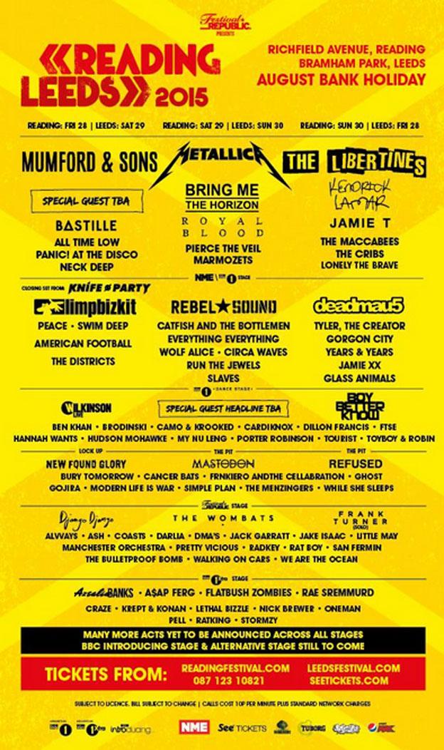 Reading and Leeds line-ups