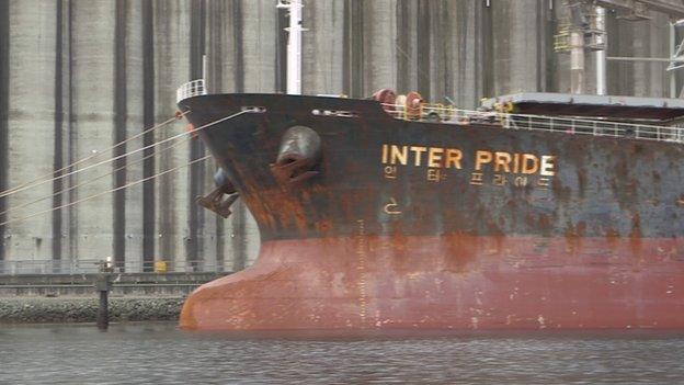 A ship at the Port of Tacoma