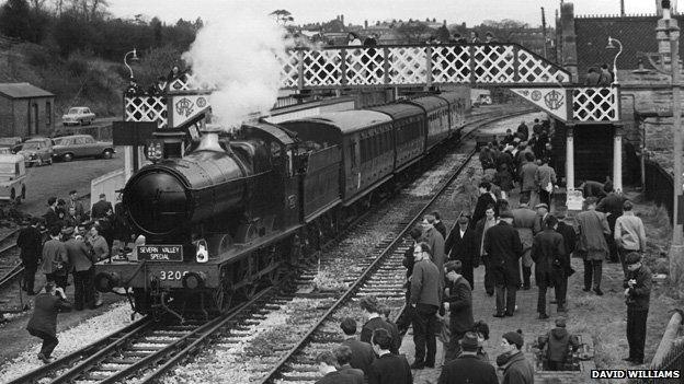 Steam locomotives at Bridgnorth station in 1967