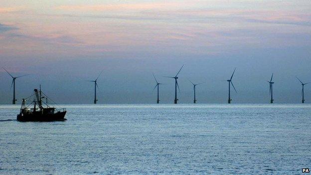 Scroby Sands windfarm, off Norfolk