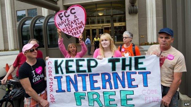 Protesters outside FCC