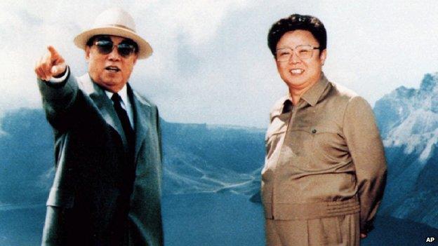 Kim Il-sung and Kim Jong-il