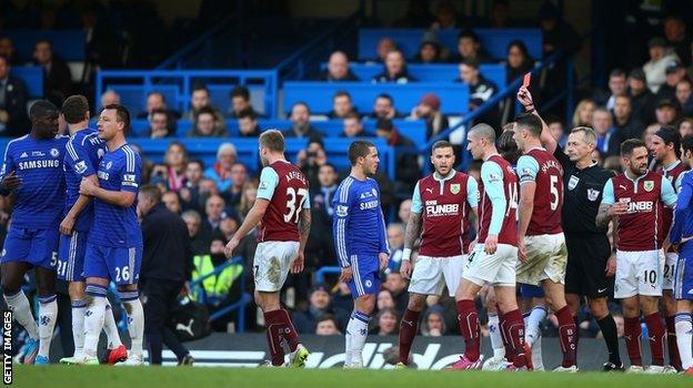 Matic (second left) reacted angrily to the challenge from Barnes in the 1-1 draw as Stamford Bridge