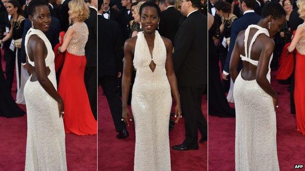 Lupita Nyong'o on the red carpet, 22 Feb