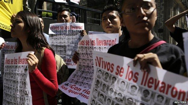 March for missing Mexican students in Mexico City