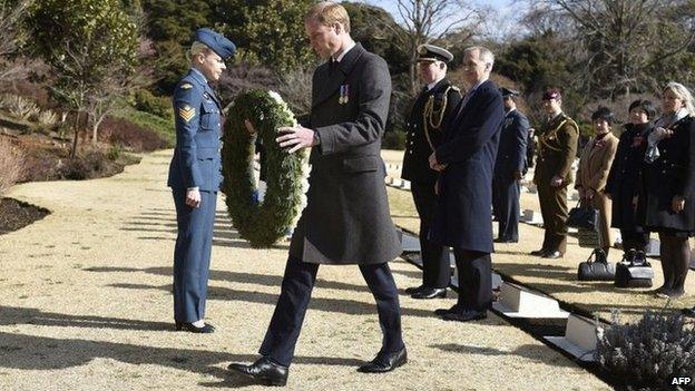 Prince William at Yokohama War Cemetery