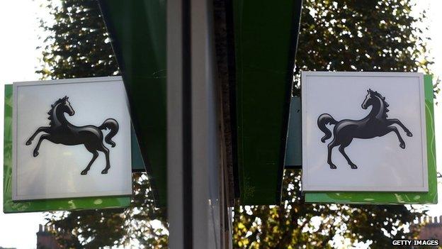 Lloyds Bank sign reflected