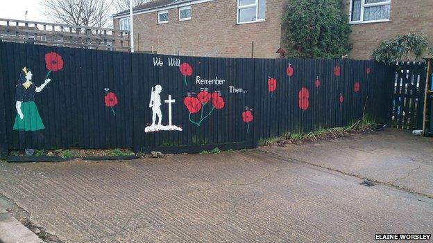 Mural on garden fence