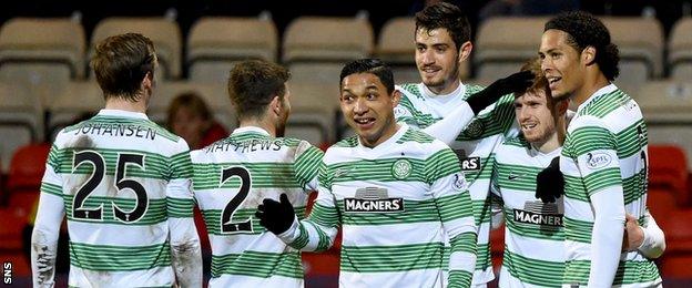 Celtic players celebrating