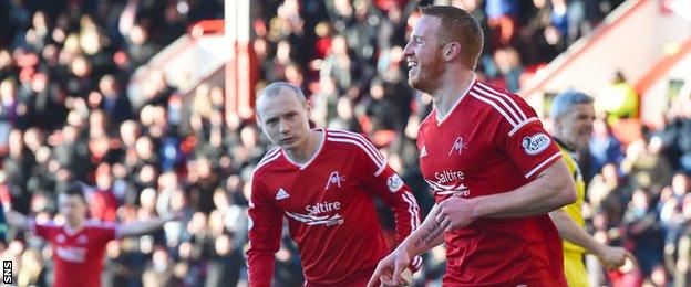 Aberdeen players celebrating