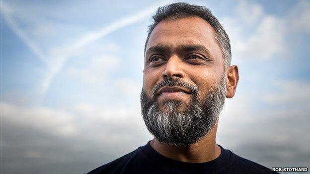 Moazzam Begg after being released from Belmarsh Oct 2014