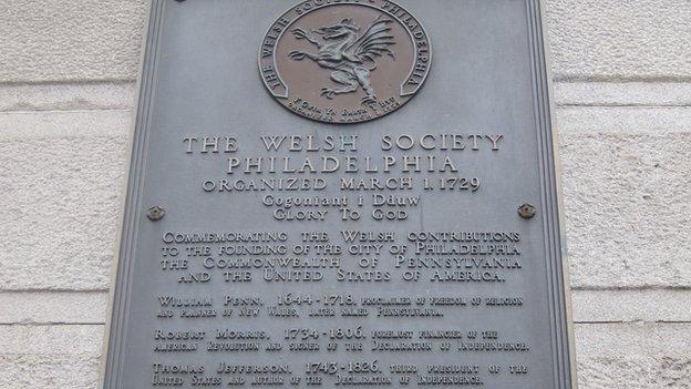 Welsh society plaque