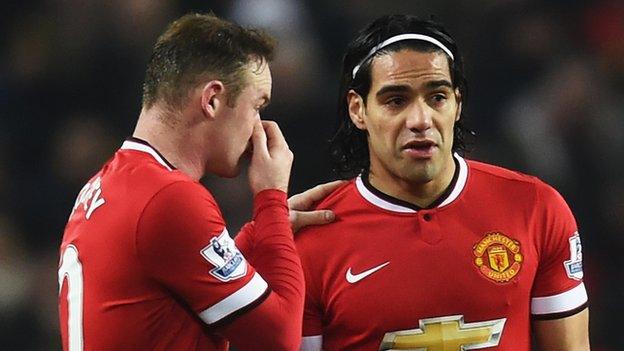 Wayne Rooney and Radamel Falcao