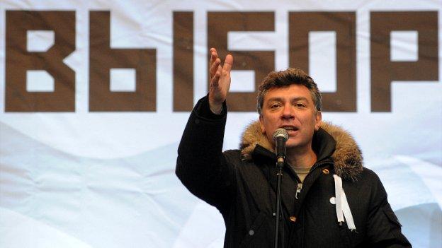 Boris Nemtsov speaks during a rally against the elections in Moscow - 24 December 2011