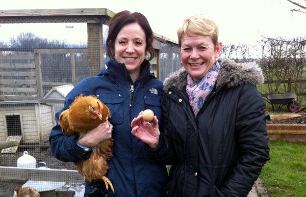 Kim Broughton (left) with Ping Pong and friend Jill Long