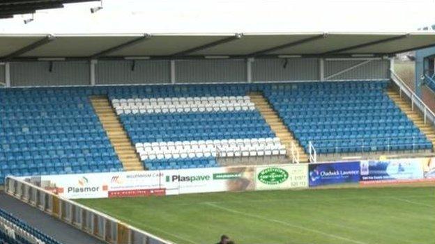 The news stands and seats at Featherstone Rovers